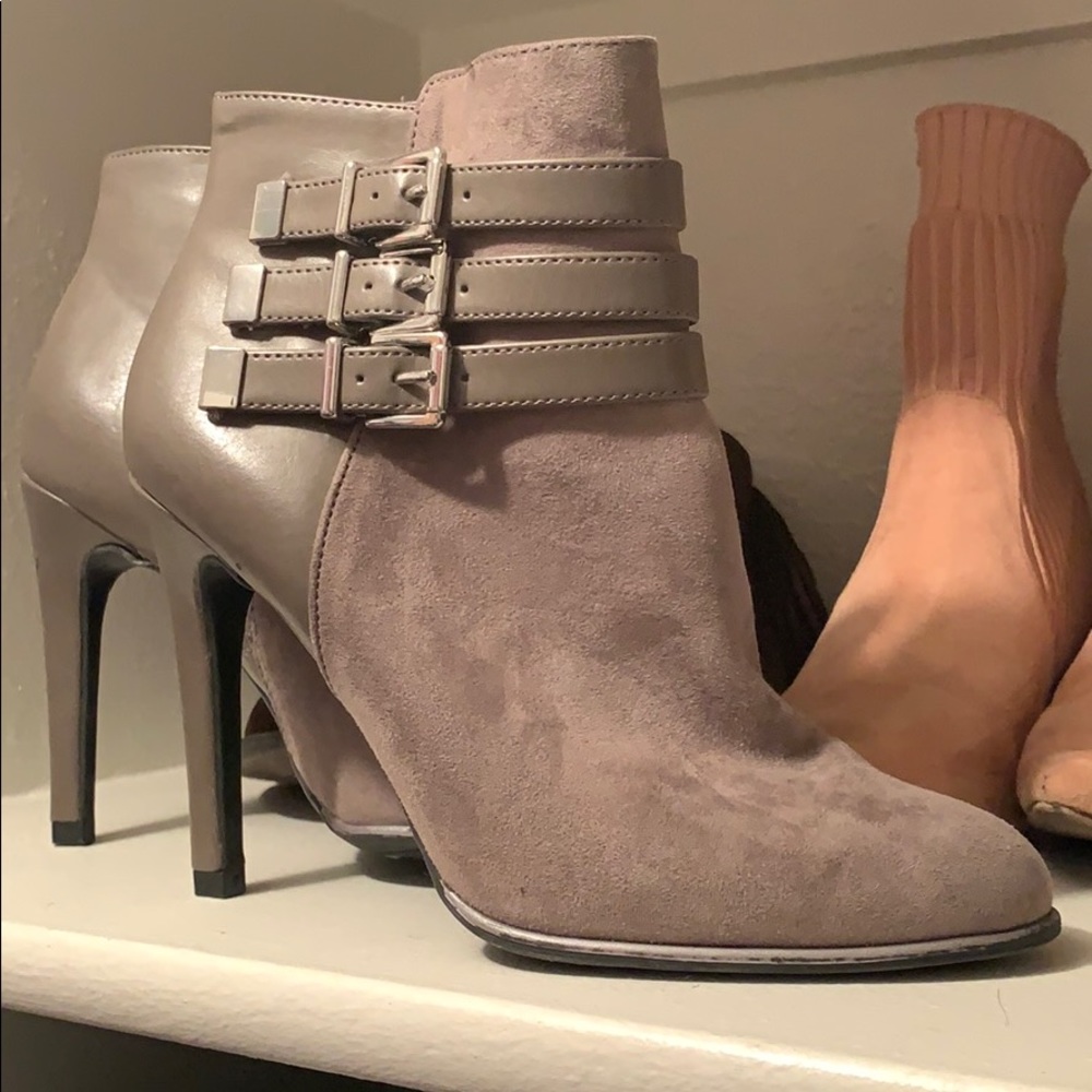 Gray Heeled Boots